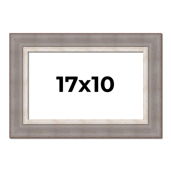 17x10 Frame Grey Real Wood Picture Frame Width 2.75 Inches | Interior Frame Depth 0.5 Inches |