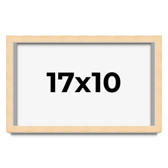 17x10 Frame Natural Wood Picture Frame | 0.75 Inch Moulding Width | with UV Acrylic Plexiglass,