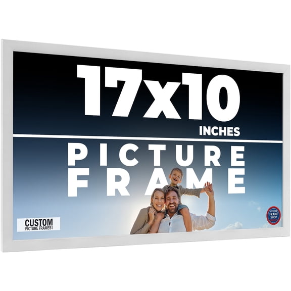 17x10 Frame White Solid Wood Picture Frame Includes UV Acrylic Shatter Guard Front, Acid Free Foam