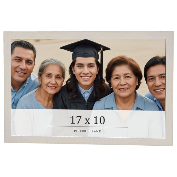 17x10 Frame White Wheat Solid Wood Picture Frame | Moulding Width 0.75 Inches | Interior Depth 0.5