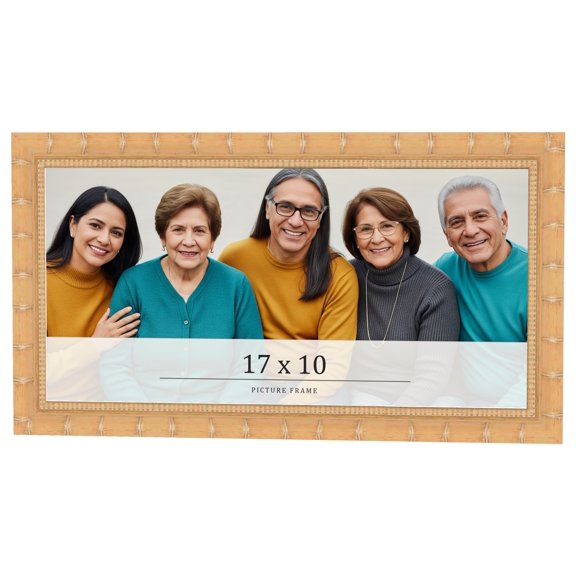 17x10 Light Brown Bamboo Real Wood Picture Frame Width 1.5 inches | Interior Frame Depth 0.5 inches