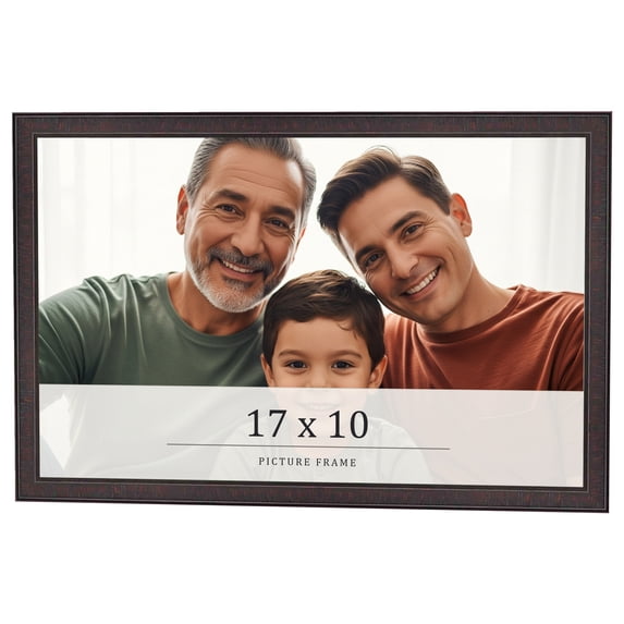 17x10 Rustic Brown Real Wood Picture Frame Width 0.75 inches | Interior Frame Depth 0.5 inches |