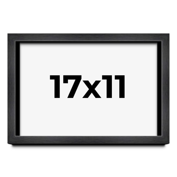 17x11 Frame Black Charcoal Grey Wood Textured Picture Frame | 0.75 Inch Moulding Width | Gunmetal