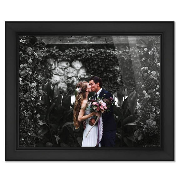 17x11 Frame Black Picture Frame - Complete Modern Photo Frame Includes UV Acrylic Shatter Guard Front, Acid Free
