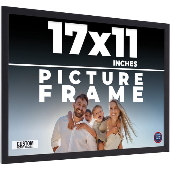 17x11 Frame Black Real Wood Picture Frame Width 0.75 inches | Interior Frame Depth 0.5 inches |