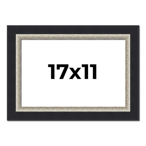17x11 Frame Black Real Wood Picture Frame Width 2.25 Inches | Interior Frame Depth 0.5 Inches |