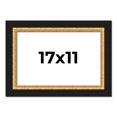 thumbnail image 1 of 17x11 Frame Gold Real Wood Picture Frame Width 2.25 Inches | Interior Frame Depth 0.5 Inches |, 1 of 8