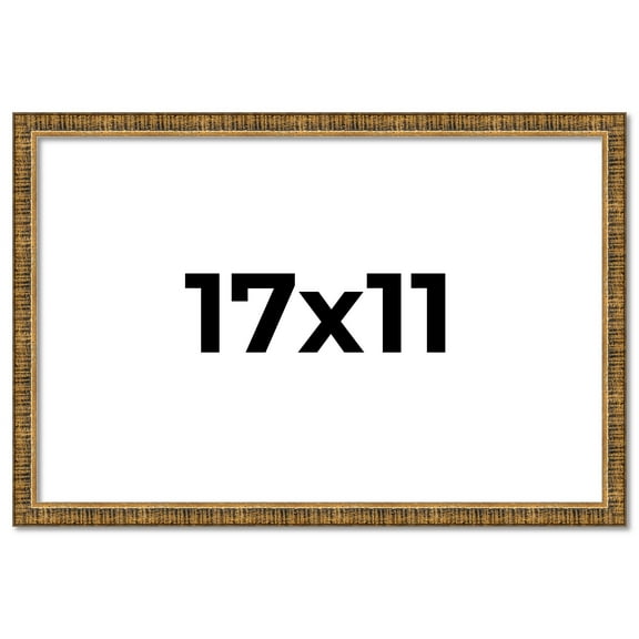 17x11 Frame Gold Solid Wood Picture Frame - Complete Modern Photo Frame Includes UV Acrylic