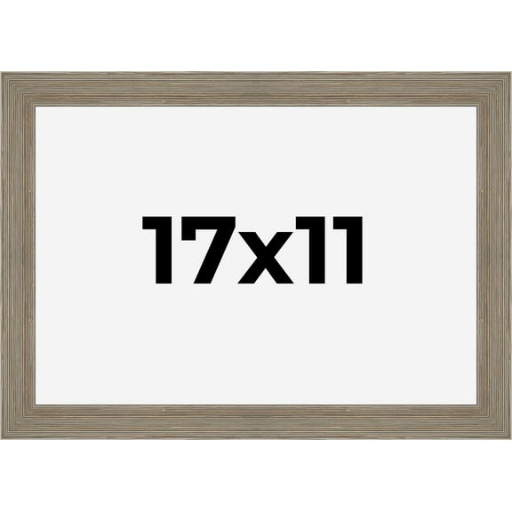 17x11 Frame Gray Barnwood Rustic Solid Wood Picture Frame | 1.5 Inch Moulding Width | Includes UV