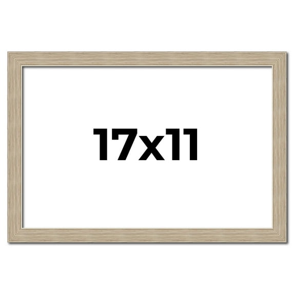 17x11 Frame Grey Solid Wood Picture Frame Width 1 Inches | Interior Frame Depth 0.5 Inches |