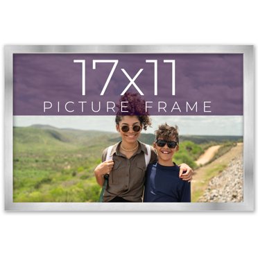 17x11 Frame Silver Real Wood Picture Frame Width 0.75 inches | Interior Frame Depth 0.5 inches |