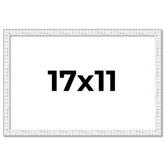 17x11 Frame White Real Wood Picture Frame Width 0.75 inches | Interior Frame Depth 0.5 inches |