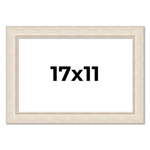 17x11 Frame White Real Wood Picture Frame Width 1.75 inches | Interior Frame Depth 0.5 inches |