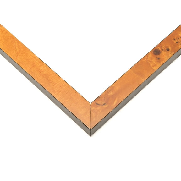 17x11 Light Brown Veneer Real Wood Picture Frame Width 0.75 inches | Interior Frame Depth 0.5