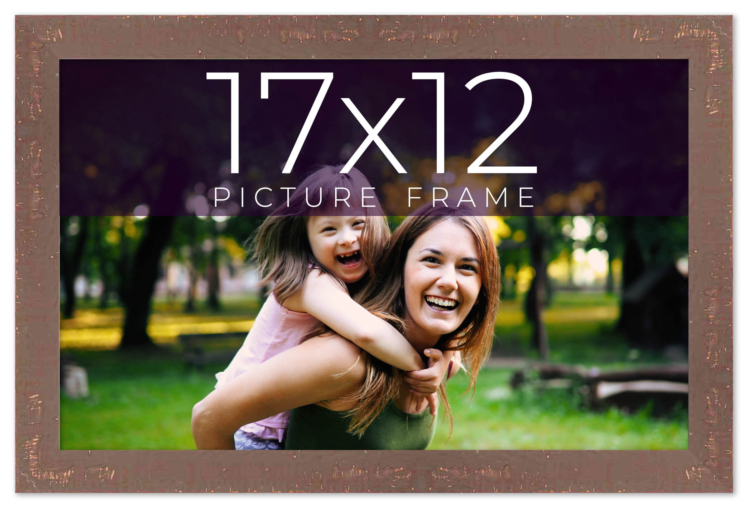 17x12 Distressed Brown Real Wood Picture Frame Width 1.25 inches ...