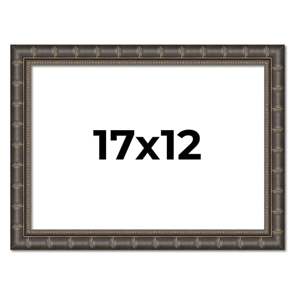 17x12 Frame Black Bamboo Solid Wood Picture Frame Width 1.5 Inches | Interior Frame Depth 0.5