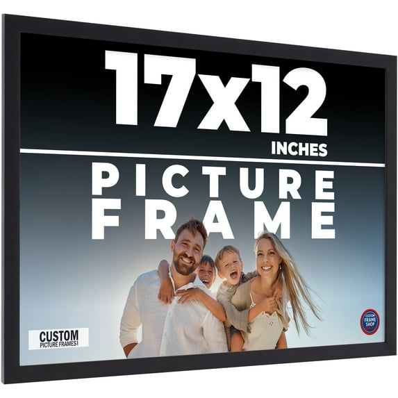 17x12 Frame Black Real Wood Picture Frame Width 0.75 inches | Interior Frame Depth 0.5 inches |