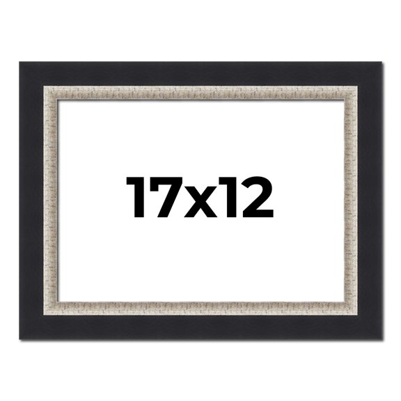 17x12 Frame Black Real Wood Picture Frame Width 2.25 Inches | Interior Frame Depth 0.5 Inches |