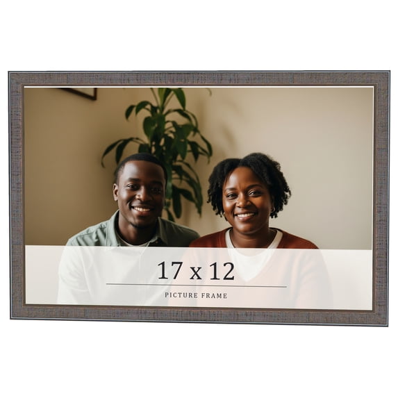 17x12 Frame Blue Kingsley Pewter Solid Wood Picture Frame Width 0.75 Inches |Interior Depth 0.5
