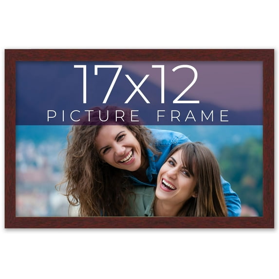 17x12 Frame Brown Solid Wood Picture Frame Width 0.75 Inches | Interior Frame Depth 0.5 Inches |