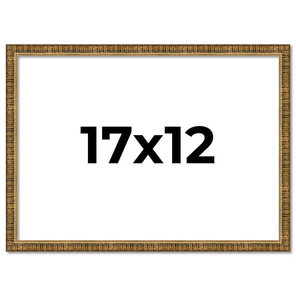 17x12 Frame Gold Picture Frame - Complete Modern Photo Frame Includes UV Acrylic Shatter Guard