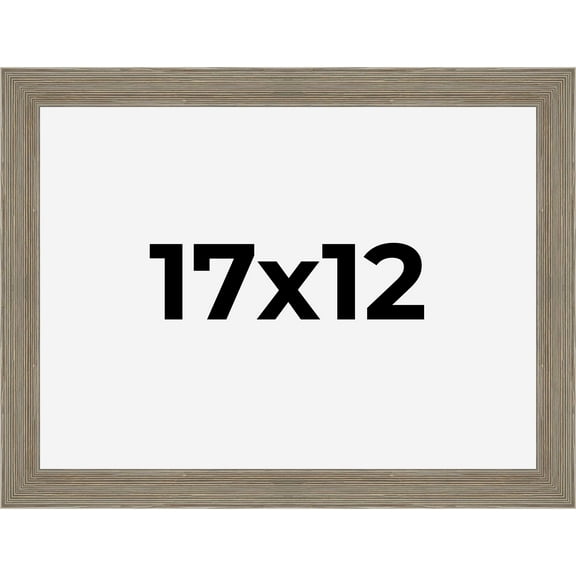 17x12 Frame Gray Barnwood Rustic Solid Wood Picture Frame | 1.5 Inch Moulding Width | Includes UV
