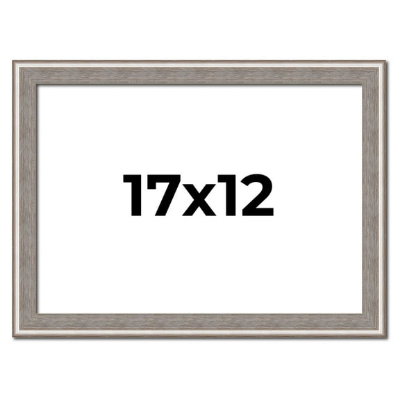 17x12 Frame Grey Real Wood Picture Frame Width 1.25 inches | Interior Frame Depth 0.5 inches | Hans