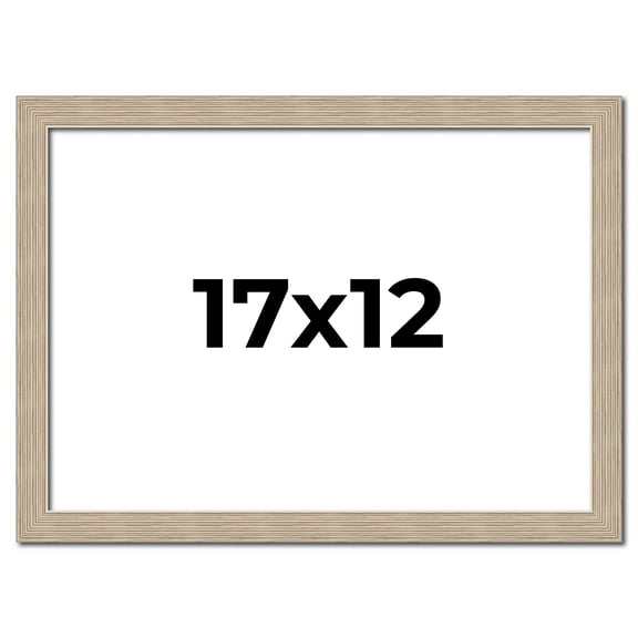 17x12 Frame Grey Solid Wood Picture Frame Width 1 Inches | Interior Frame Depth 0.5 Inches |