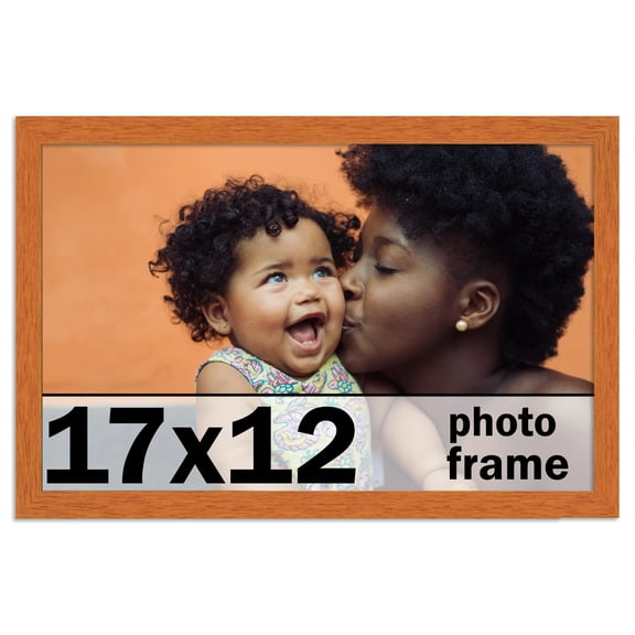 17x12 Frame Honey Pecan Brown Picture Frame - Modern Photo Frame Includes UV Acrylic Shatter Guard