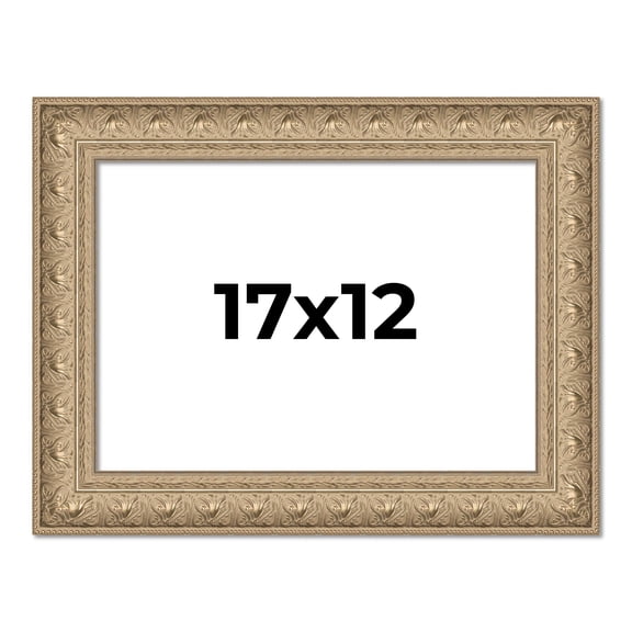 17x12 Frame Ornate Silver Beaded Solid Wood Picture Frame Width 2.5 Inches | Interior Depth 1