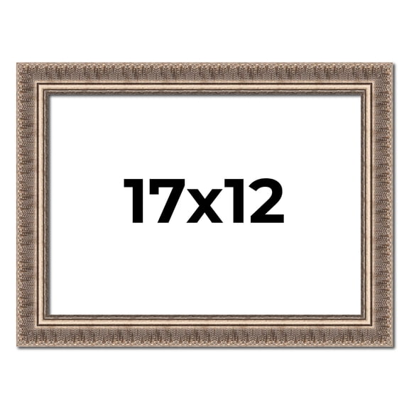 17x12 Frame Silver Harvest Ornate Solid Wood Picture Frame | 1.75 Inch Moulding Width |Mayflower