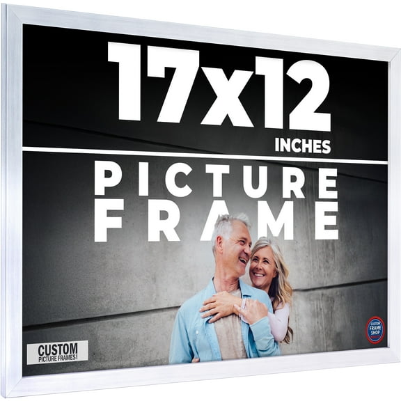 17x12 Frame Silver Real Wood Picture Frame Width 0.75 inches | Interior Frame Depth 0.5 inches |