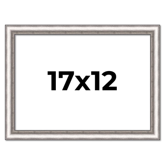17x12 Frame Silver Real Wood Picture Frame Width 1.25 Inches | Interior Frame Depth 0.5 Inches |