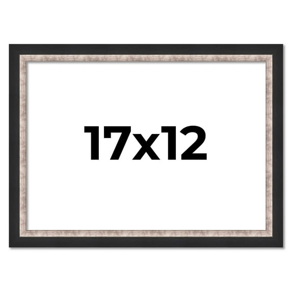 17x12 Frame Silver Real Wood Picture Frame Width 1.25 Inches | Interior Frame Depth 0.75 Inches |