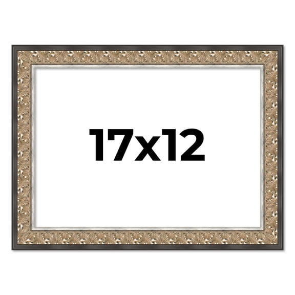 17x12 Frame Silver Real Wood Picture Frame Width 1.75 Inches | Interior Frame Depth 0.5 Inches |