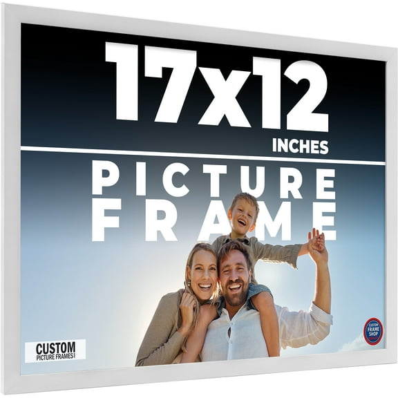 17x12 Frame White Real Wood Picture Frame Width 0.75 inches | Interior Frame Depth 0.5 inches |