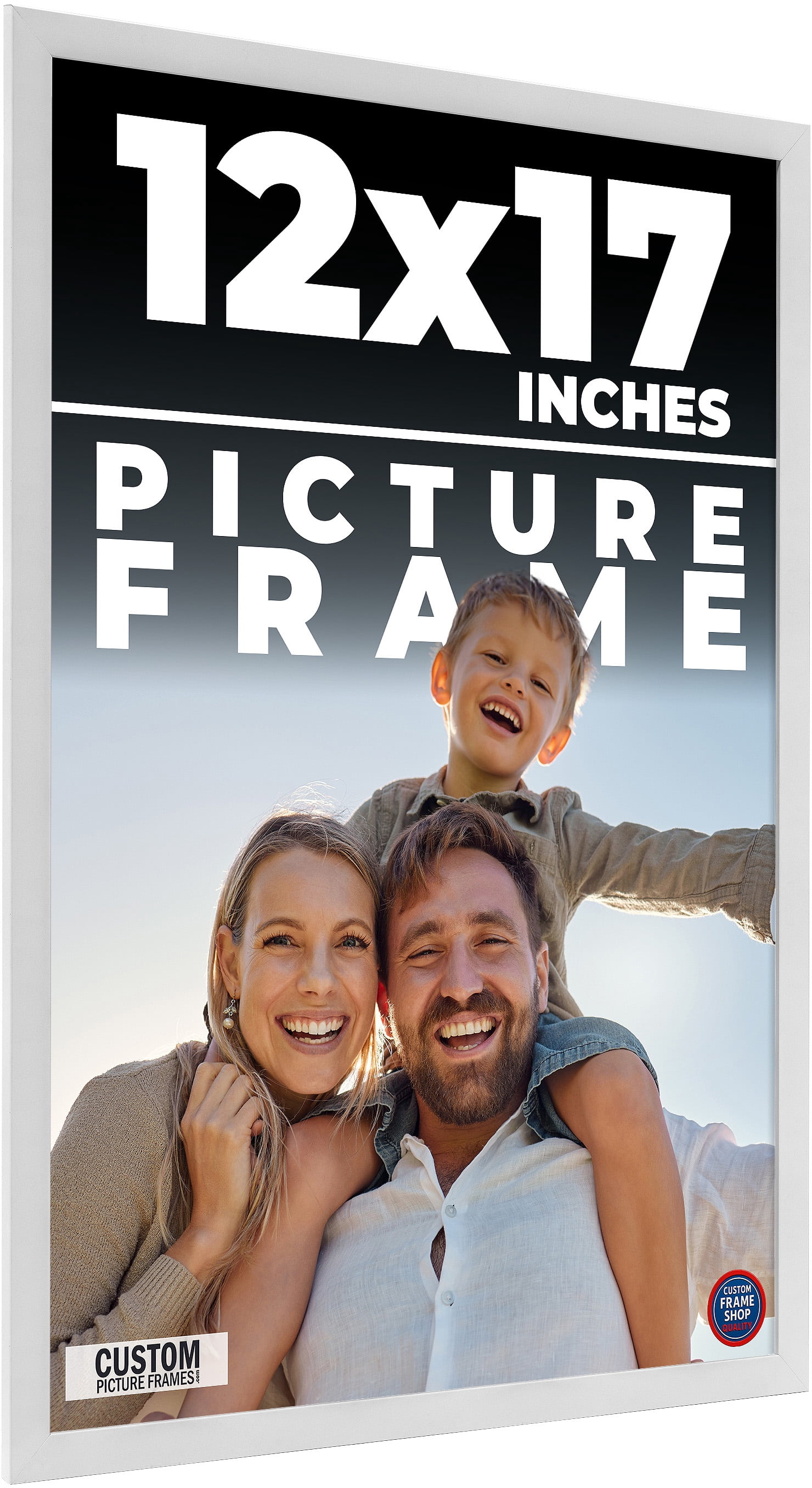17x12 White Wood Picture Frame - UV Acrylic, Foam Board Backing ...