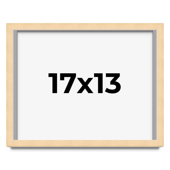 17x13 Frame Beige Real Wood Picture Frame Width 0.75 inches | Interior Frame Depth 0.5 inches |