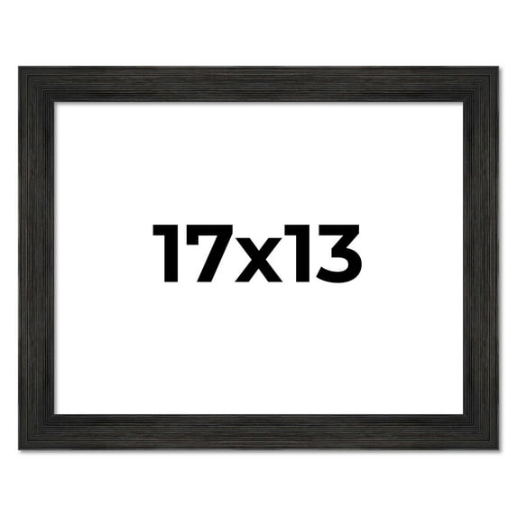 17x13 Frame Black Rustic Barnwood Solid Wood Picture Frame | 1.5 Inch Moulding Width | Includes UV