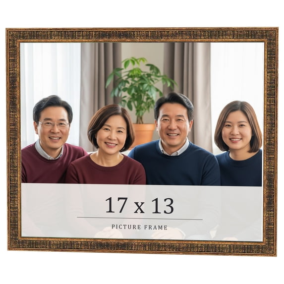 17x13 Frame Gold Kingsley Distressed Solid Wood Picture Frame Width 0.75 Inches | Interior Frame