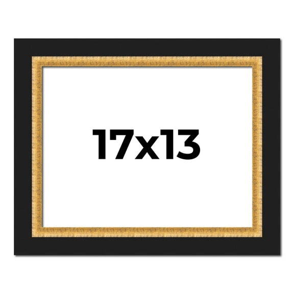 17x13 Frame Gold Real Wood Picture Frame Width 2.25 Inches | Interior Frame Depth 0.5 Inches |
