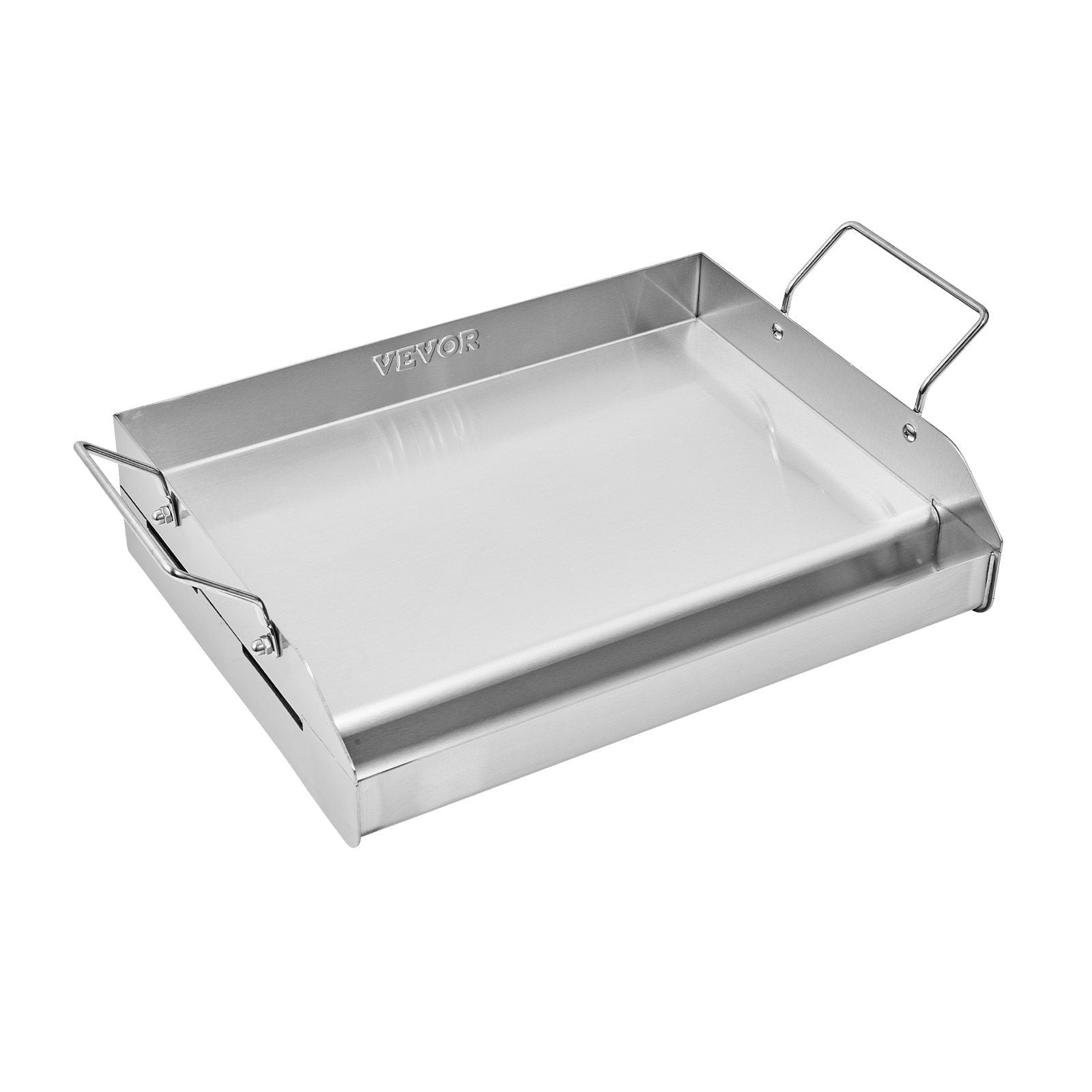 17x13 Inch Flat Top Griddle - Stainless Steel Universal BBQ Grill Pan - Nonstick Cookware for Stovetop, Gas Grill & Camping - Heavy Duty Restaurant Style Griddle