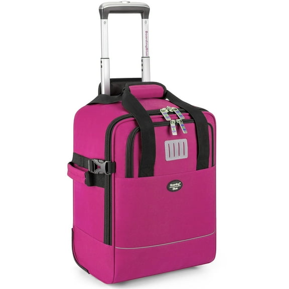 17x13x8 Inches JetBlue Airlines Rolling Personal Item Underseat Travel Bag - Suitable for Major Airlines including Spirit, Jetblue and Frontier- Duffel Bag Design (Fucsia)