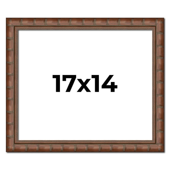 17x14 Dark Brown Bamboo Real Wood Picture Frame Width 1.5 inches | Interior Frame Depth 0.5 inches