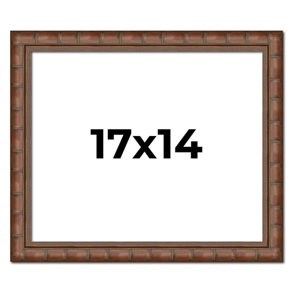 17x14 Dark Brown Bamboo Real Wood Picture Frame Width 1.5 inches | Interior Frame Depth 0.5 inches