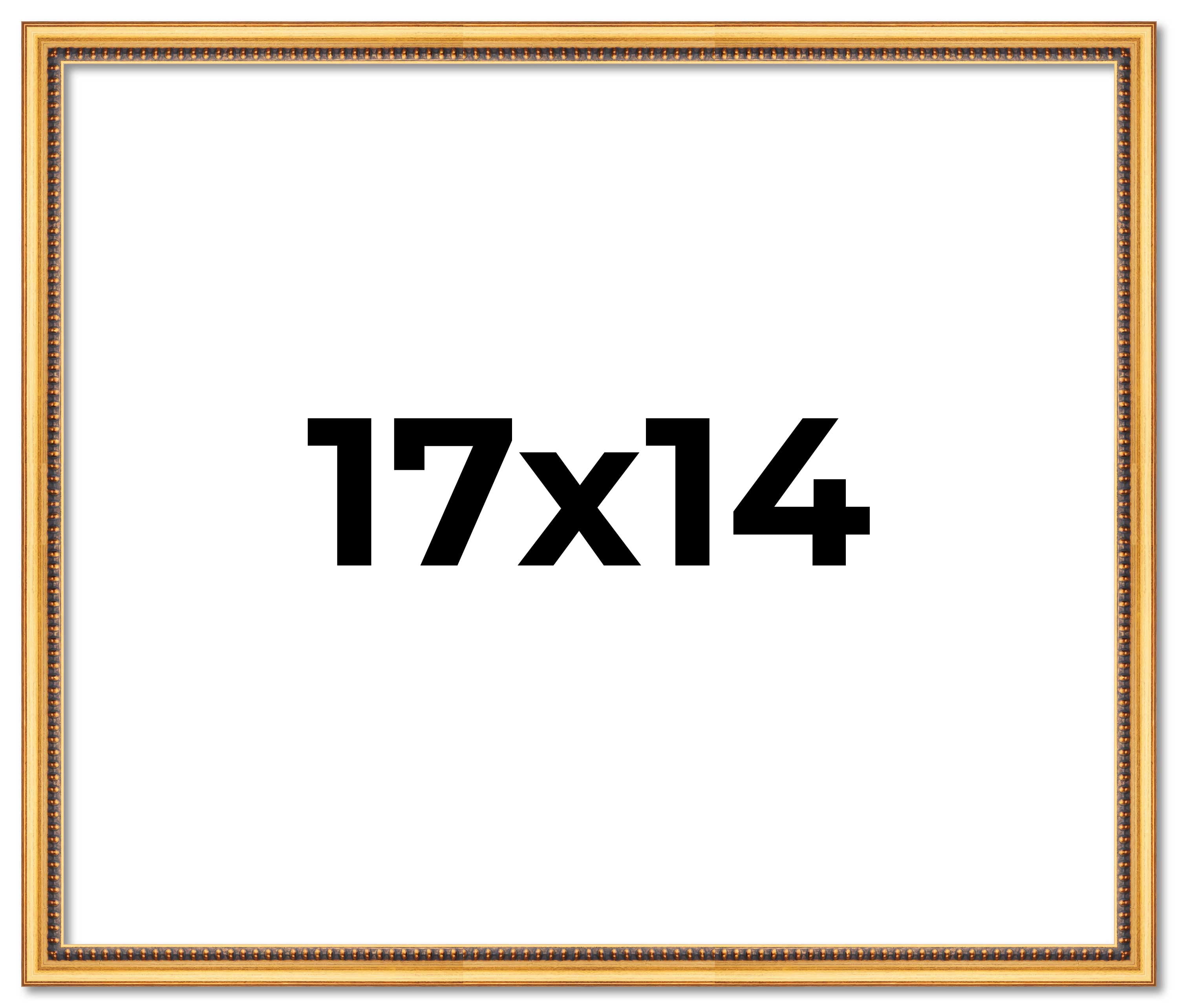 17x14 Frame Beaded Gold Solid Wood Picture Frame | 0.75 Inches Moulding ...