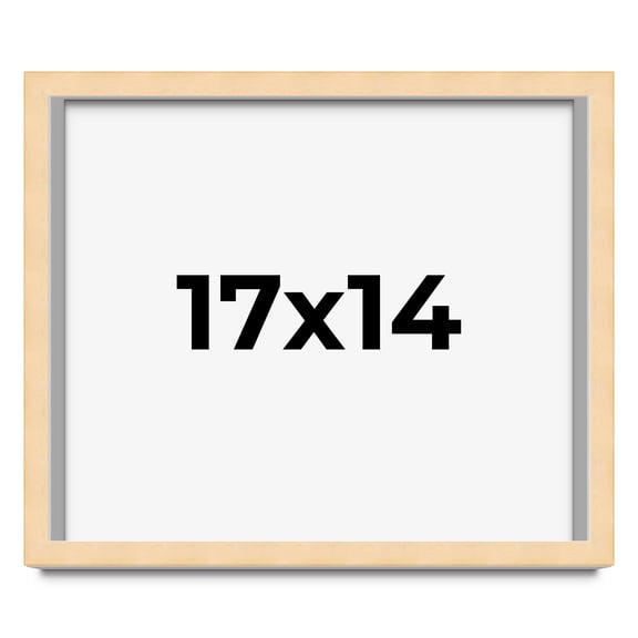 17x14 Frame Beige Real Wood Picture Frame Width 0.75 inches | Interior Frame Depth 0.5 inches |
