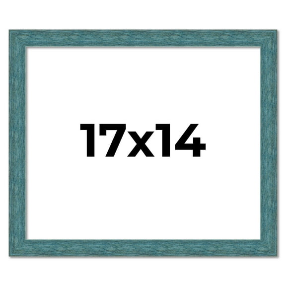 17x14 Frame Blue Rustic Barnwood Solid Wood Picture Frame Width 1.25 Inches | Interior Depth 0.5