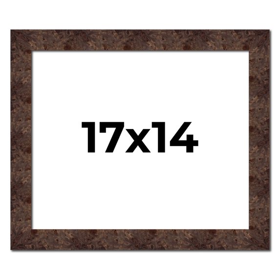 17x14 Frame Brown Burl Real Wood Picture Frame Width 1.625 Inches | Interior Frame Depth 0.5 Inches