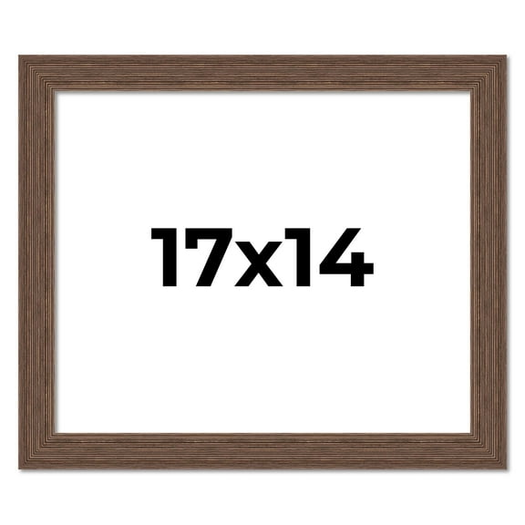 17x14 Frame Brown Distressed Barnwood Picture Frame | Rustic Farmhouse Photo Frame Includes UV
